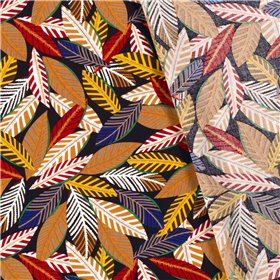 VISCOSE POPLIN PRINT LEAVES