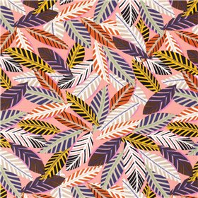 VISCOSE POPLIN PRINT LEAVES