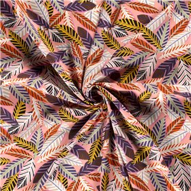 VISCOSE POPLIN PRINT LEAVES