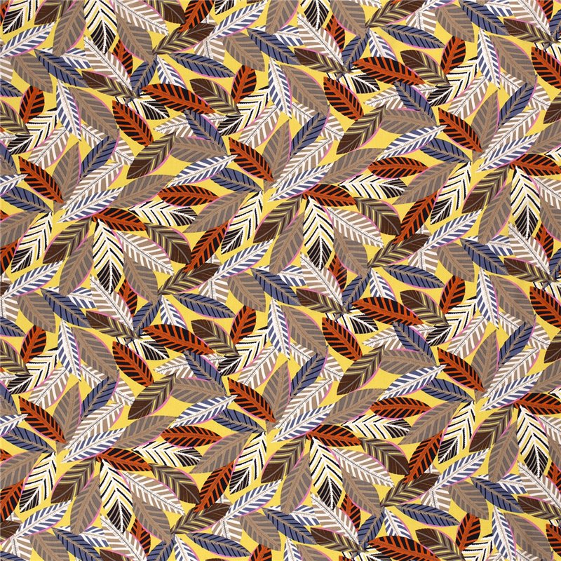 VISCOSE POPLIN PRINT LEAVES