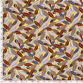 VISCOSE POPLIN PRINT LEAVES