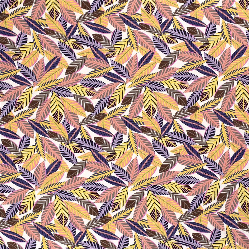 VISCOSE POPLIN PRINT LEAVES