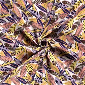 VISCOSE POPLIN PRINT LEAVES