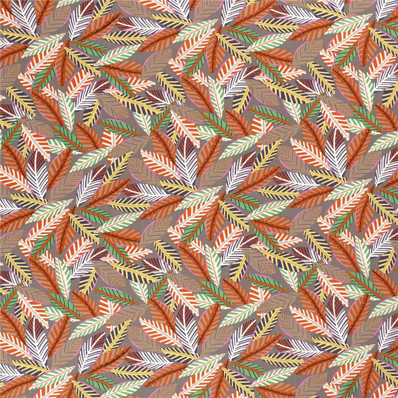 VISCOSE POPLIN PRINT LEAVES
