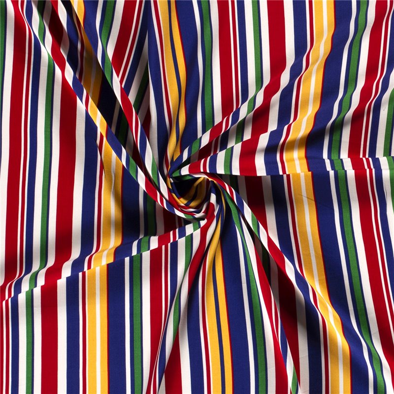 VISCOSE POPLIN PRINT STRIPES