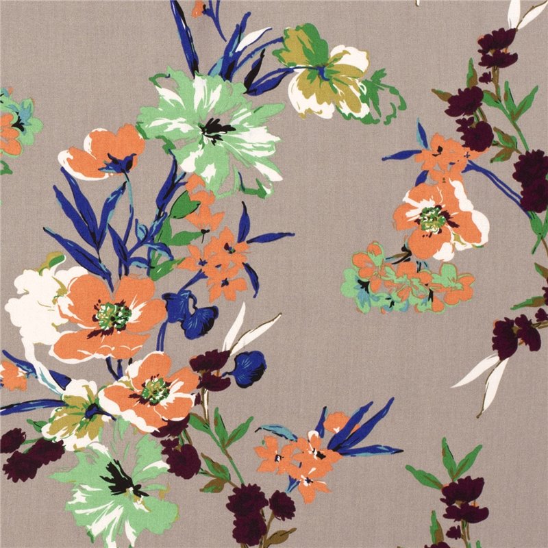 VISCOSE POPLIN PRINT FLOWERS