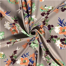 VISCOSE POPLIN PRINT FLOWERS
