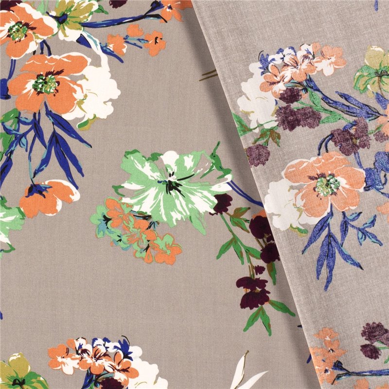 VISCOSE POPLIN PRINT FLOWERS