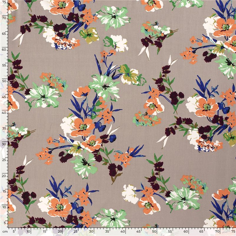 VISCOSE POPLIN PRINT FLOWERS