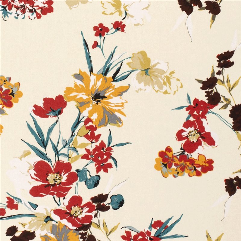 VISCOSE POPLIN PRINT FLOWERS