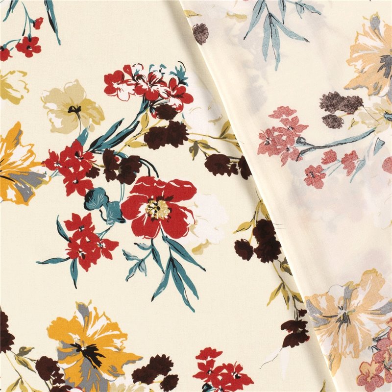 VISCOSE POPLIN PRINT FLOWERS