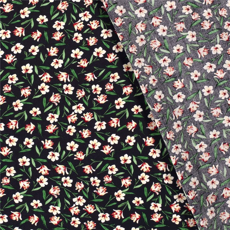 VISCOSE POPLIN PRINT FLOWERS
