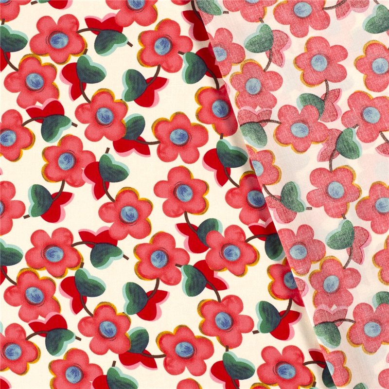 VISCOSE POPLIN PRINT FLOWERS