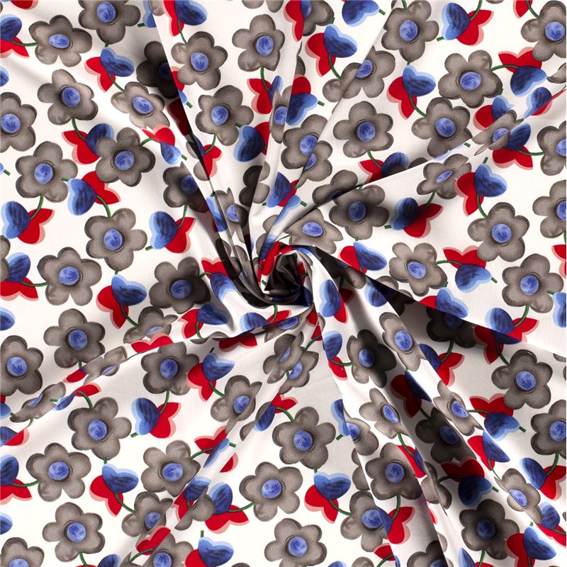 VISCOSE POPLIN PRINT FLOWERS