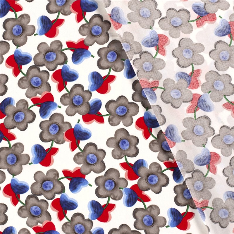 VISCOSE POPLIN PRINT FLOWERS