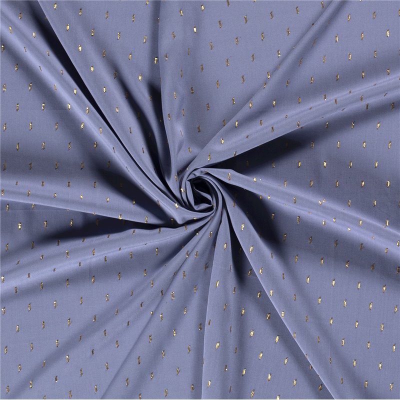 VISCOSE POPLIN PRINT LUREX STRIPE