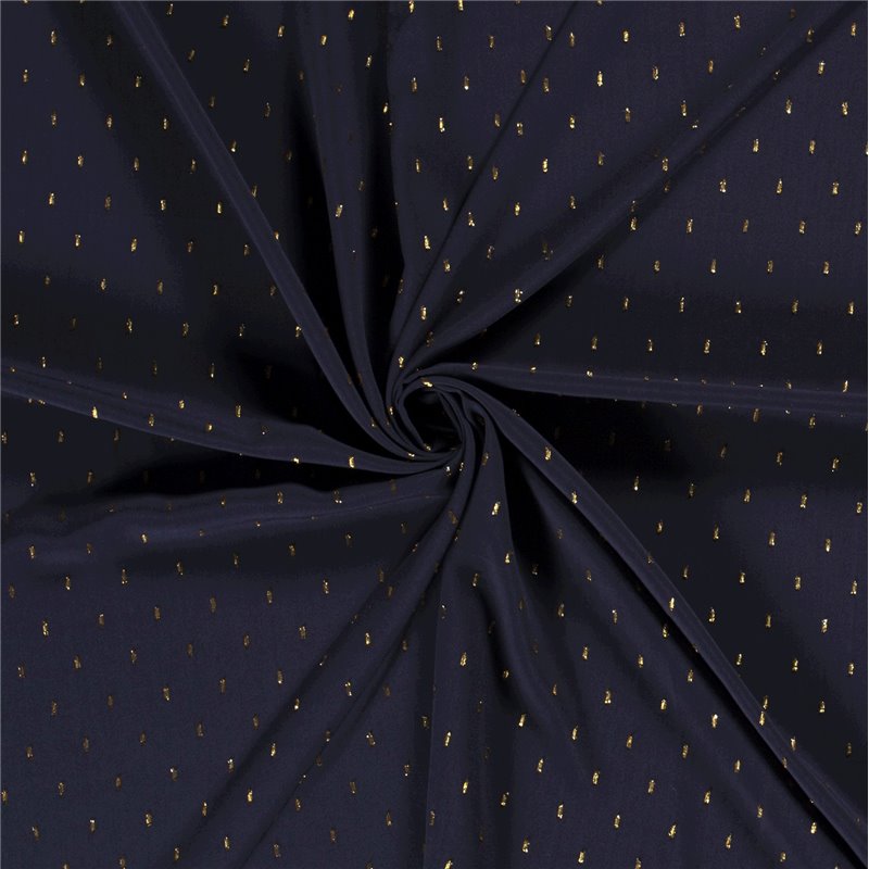 VISCOSE POPLIN PRINT LUREX STRIPE