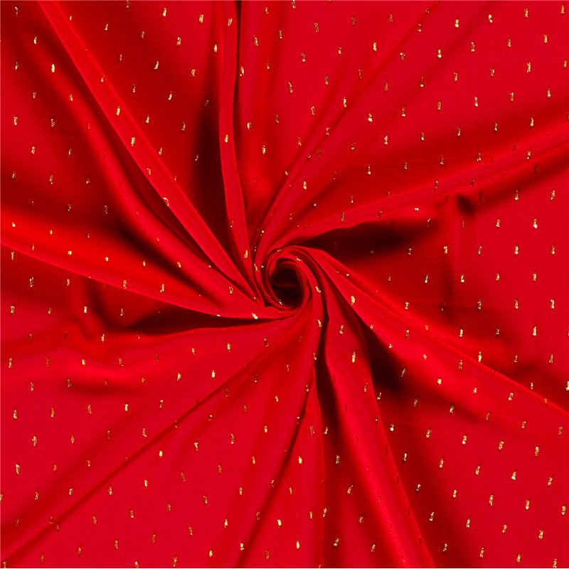 VISCOSE POPLIN PRINT LUREX STRIPE