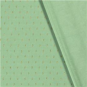 VISCOSE POPLIN PRINT LUREX STRIPE