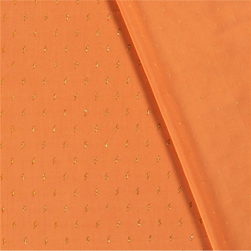 VISCOSE POPLIN PRINT LUREX STRIPE