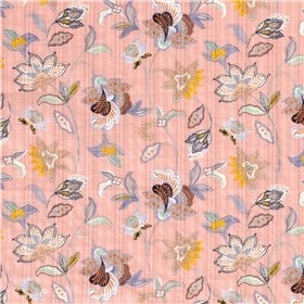 COTTON VISCOSE SLUB FLOWERS