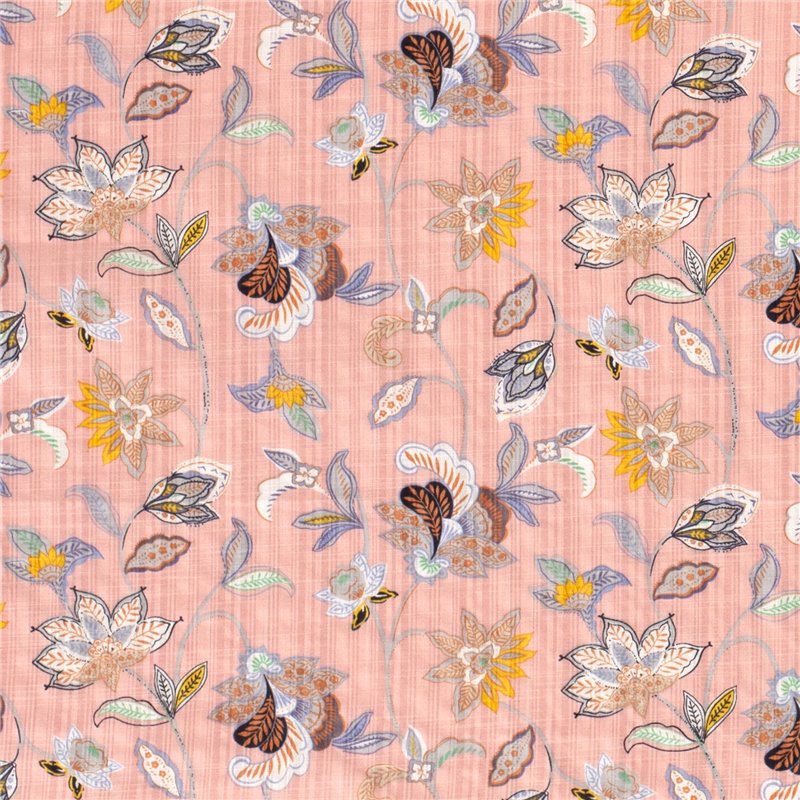 COTTON VISCOSE SLUB FLOWERS