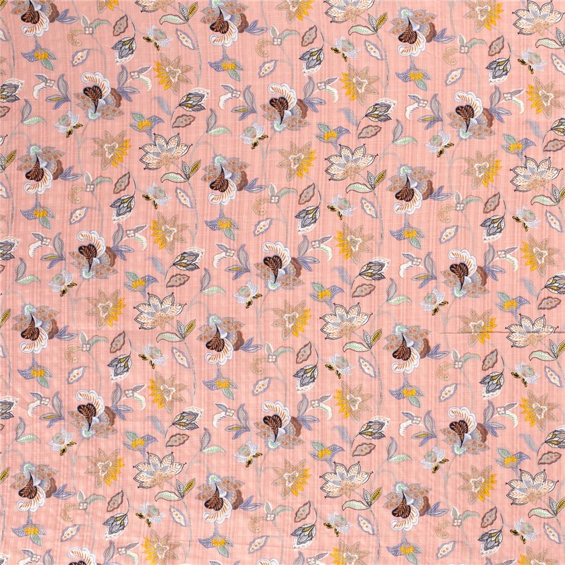 COTTON VISCOSE SLUB FLOWERS