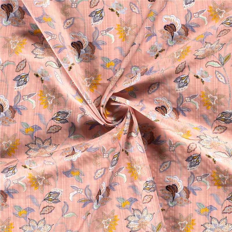 COTTON VISCOSE SLUB FLOWERS