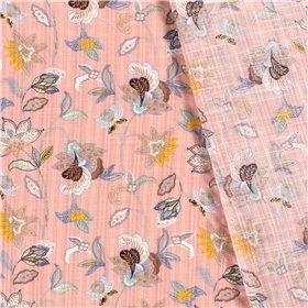 COTTON VISCOSE SLUB FLOWERS