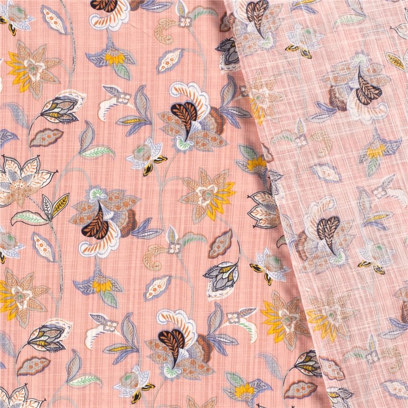 COTTON VISCOSE SLUB FLOWERS