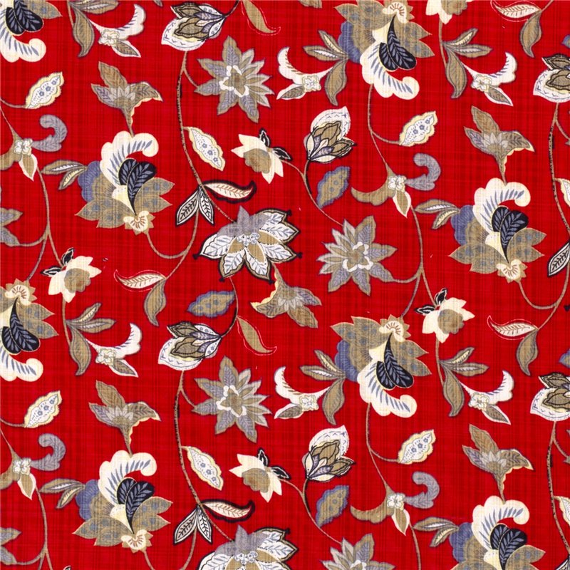 COTTON VISCOSE SLUB FLOWERS