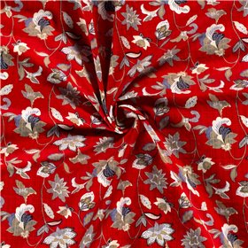 COTTON VISCOSE SLUB FLOWERS