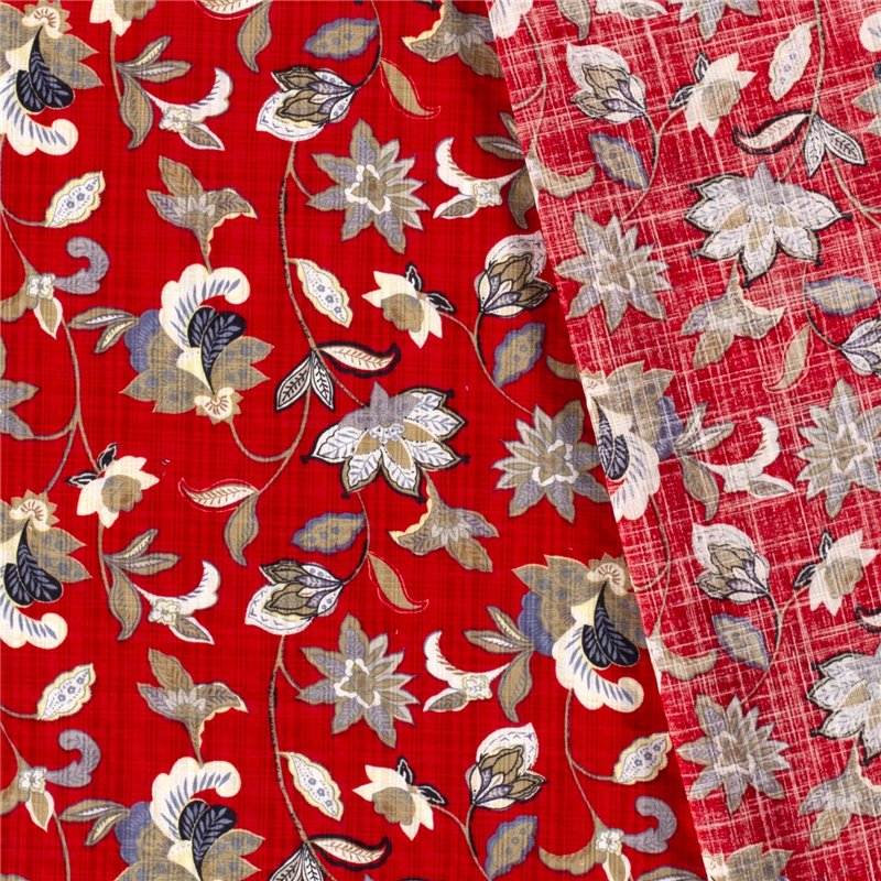 COTTON VISCOSE SLUB FLOWERS