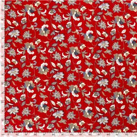 COTTON VISCOSE SLUB FLOWERS