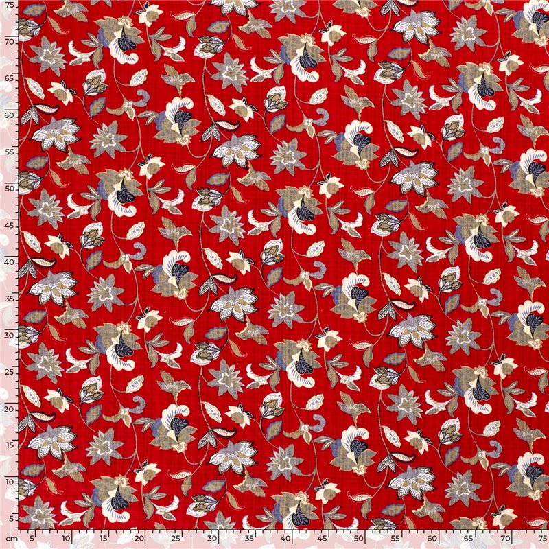 COTTON VISCOSE SLUB FLOWERS