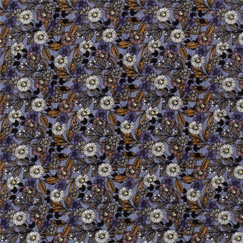 COTTON VISCOSE SLUB FLOWERS