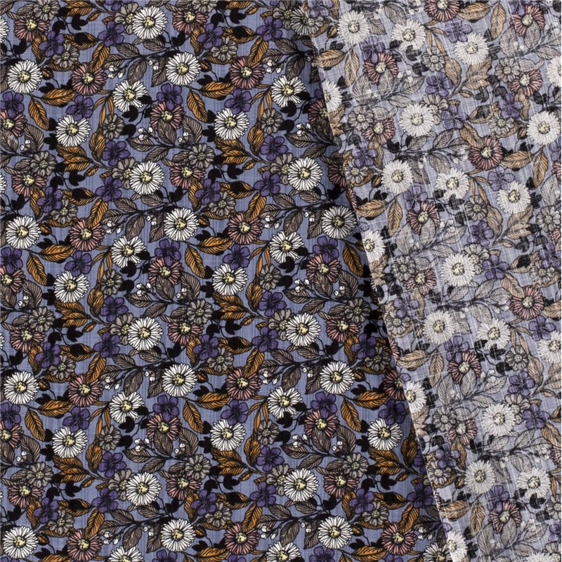 COTTON VISCOSE SLUB FLOWERS