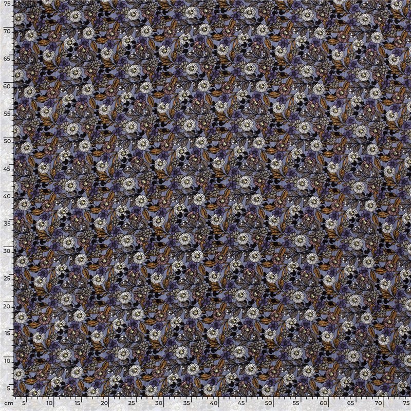 COTTON VISCOSE SLUB FLOWERS