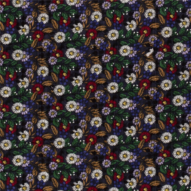 COTTON VISCOSE SLUB FLOWERS