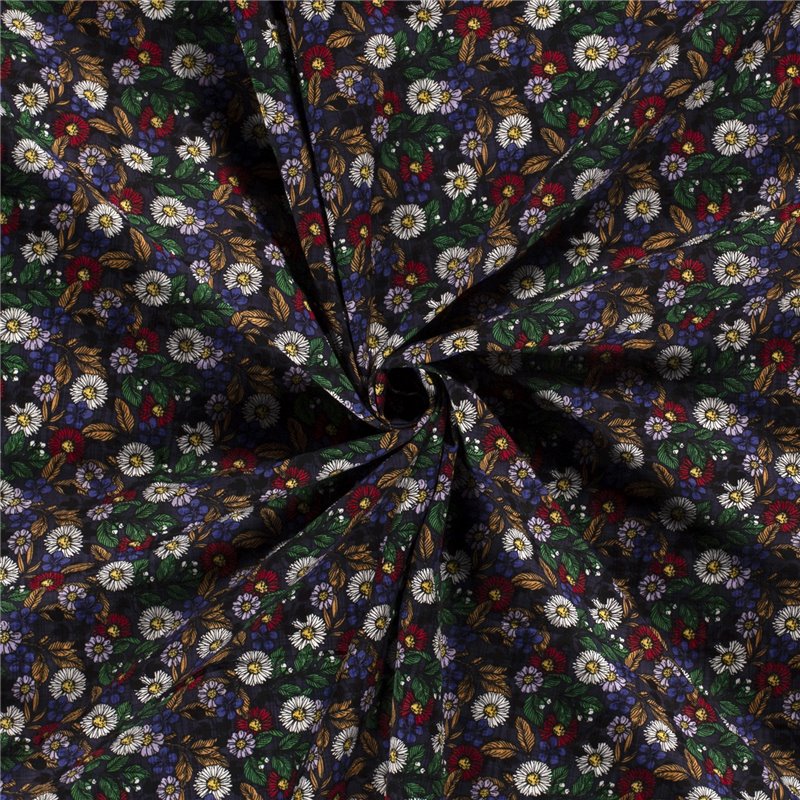 COTTON VISCOSE SLUB FLOWERS