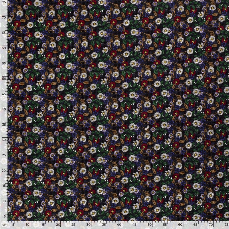 COTTON VISCOSE SLUB FLOWERS
