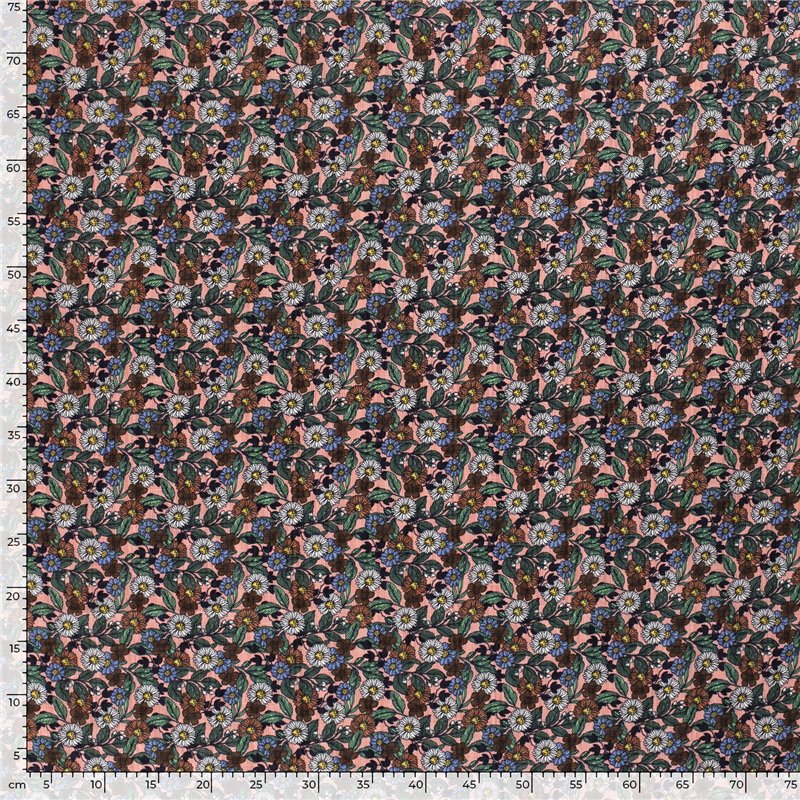 COTTON VISCOSE SLUB FLOWERS