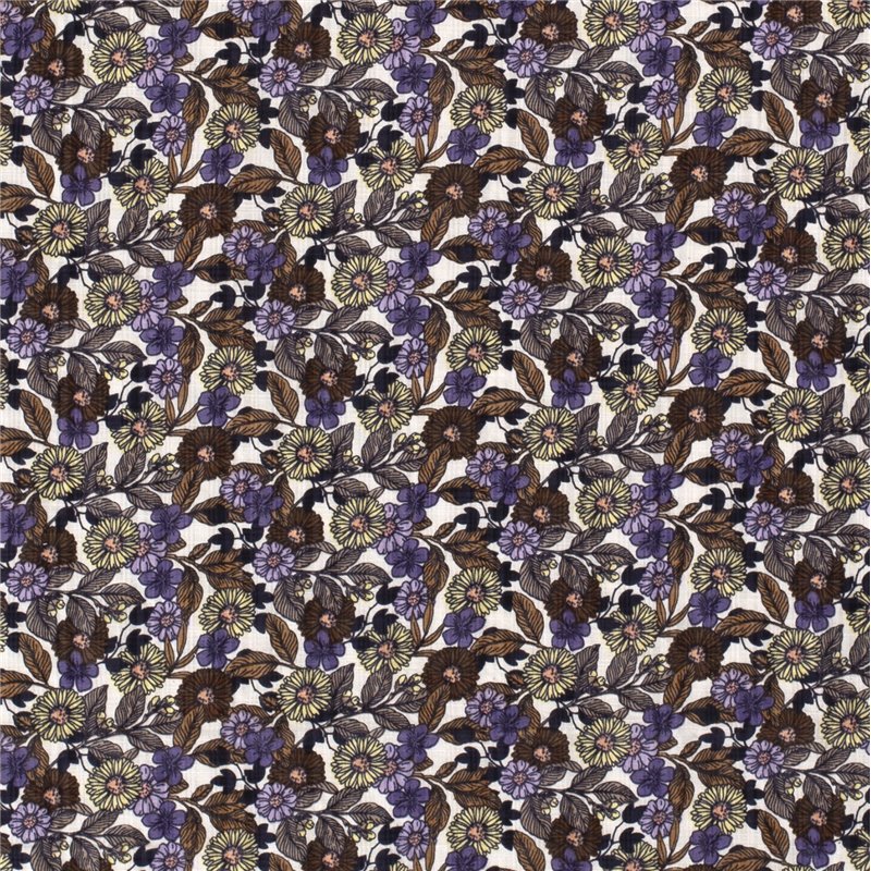 COTTON VISCOSE SLUB FLOWERS