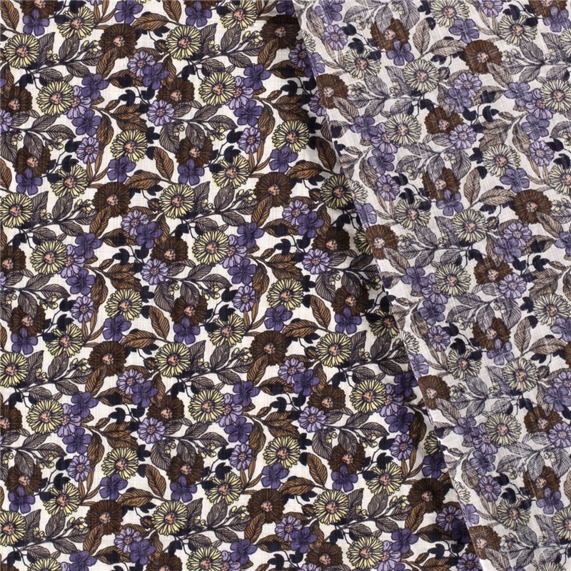 COTTON VISCOSE SLUB FLOWERS