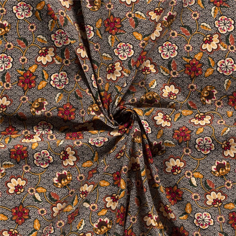 COTTON VISCOSE SLUB FLOWERS