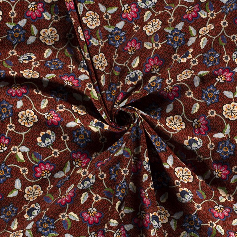 COTTON VISCOSE SLUB FLOWERS