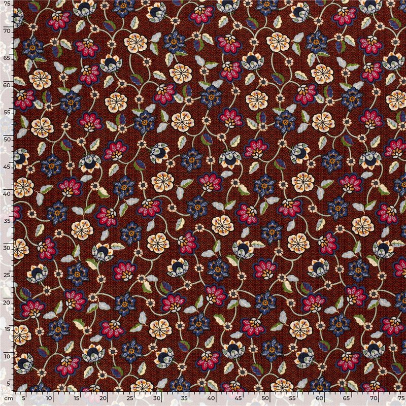 COTTON VISCOSE SLUB FLOWERS