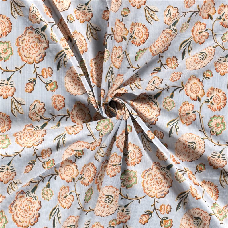 COTTON VISCOSE SLUB FLOWERS