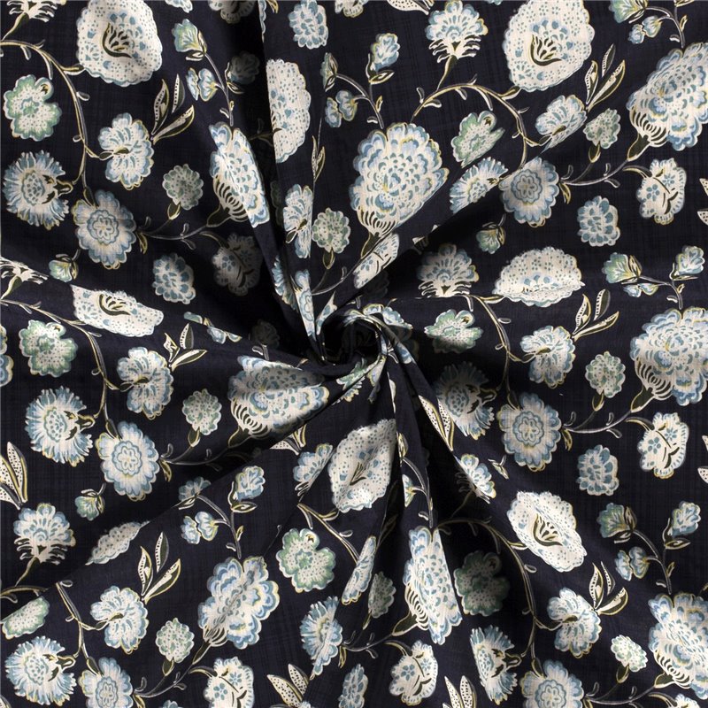 COTTON VISCOSE SLUB FLOWERS