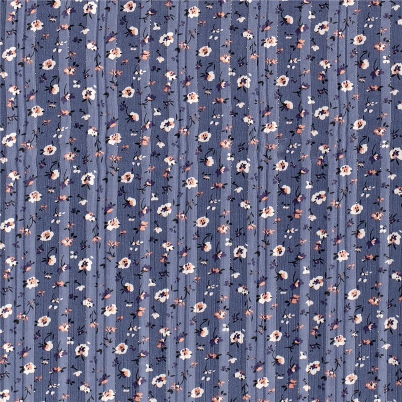 POLY CHIFFON DAMAST LUREX FLOWERS